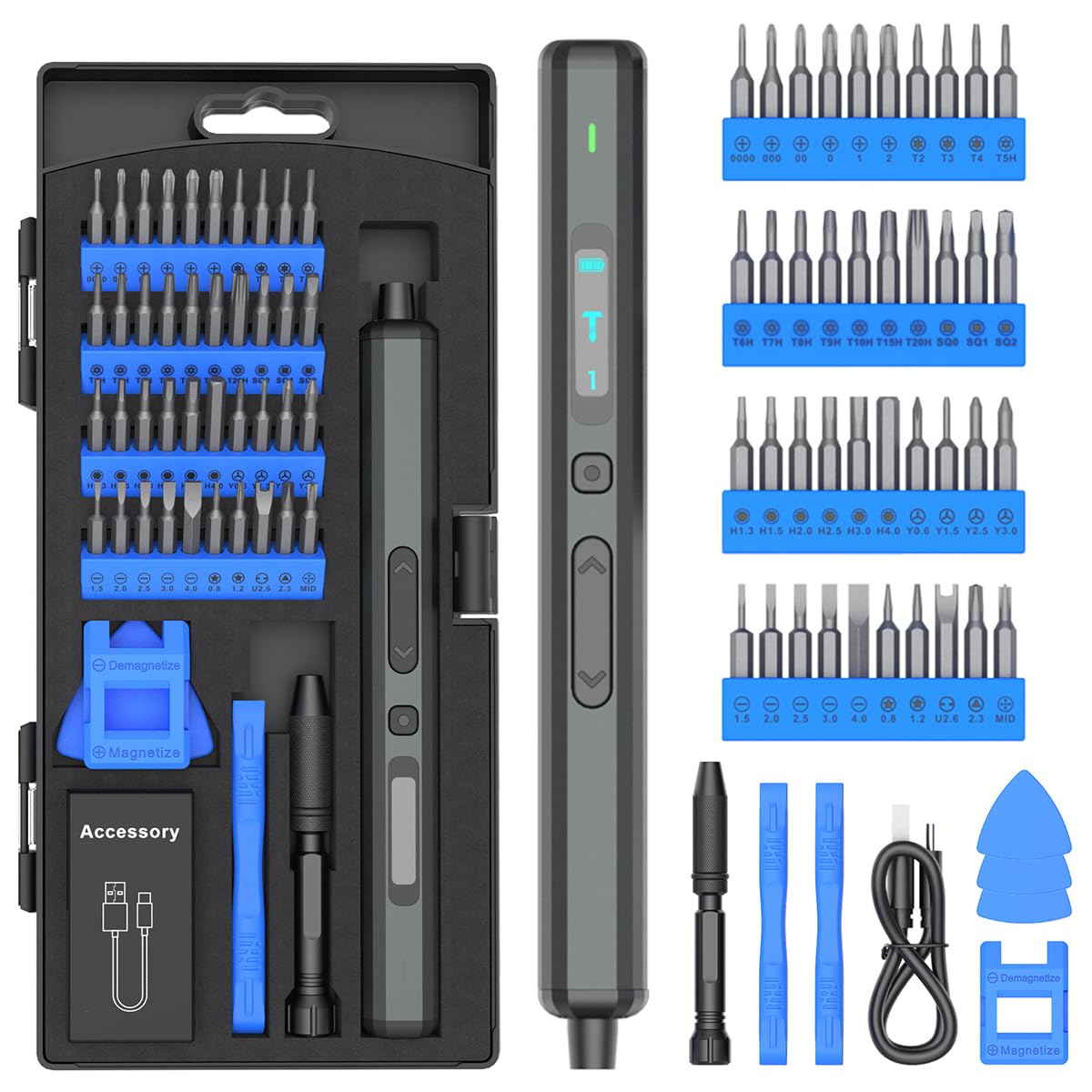 Serplex Mini Electric Screwdriver Precision Mini Electric Screwdriver with 40 Bits & Tools Cordless Screwdriver with LED, 4 Adjustable Torques, USB Power Screwdriver Electric Screwdriver Serplex Mini Electric Screwdriver Precision Mini Electric Screwdriver with 40 Bits & Tools Cordless Screwdriver with LED, 4 Adjustable Torques, USB Power Screwdriver Electric Screwdriver